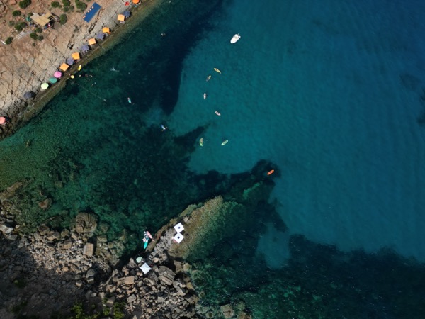 Vue aérienne de la crique