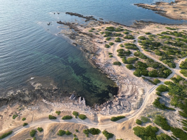 Vue aérienne de la crique
